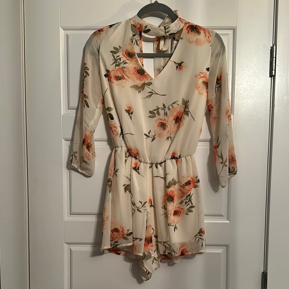 Active USA Floral Cream Romper